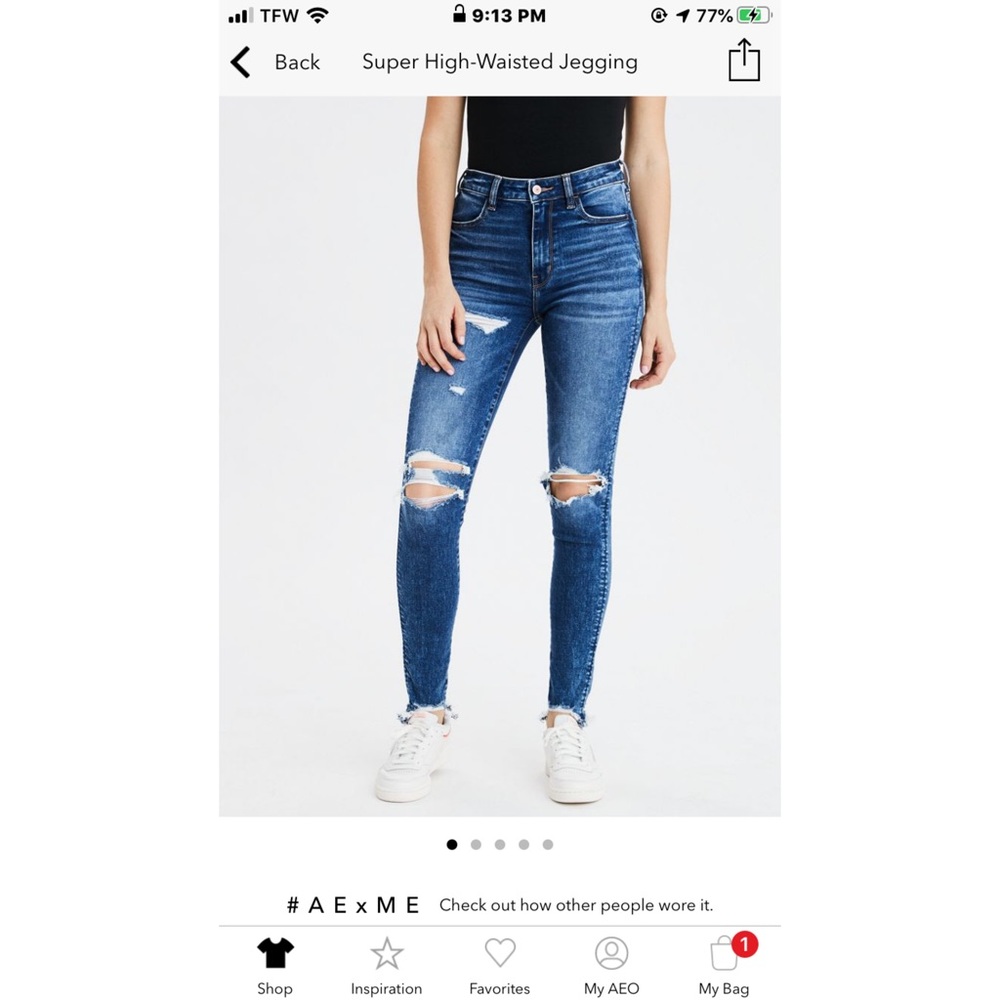 NWT AE Super hi-rise jegging
